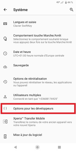 Activer le débogage USB